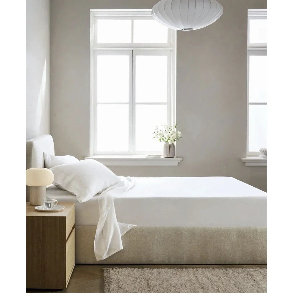 QUINCE EUROPEAN LINEN SHEET SET White 4 PIECE QUEEN 100% FLAX MSRP $184 NEW